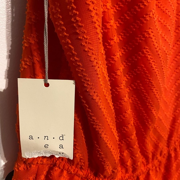 Women’s Vibrant Tomato Orange Dress SZ L - Picture 4 of 8